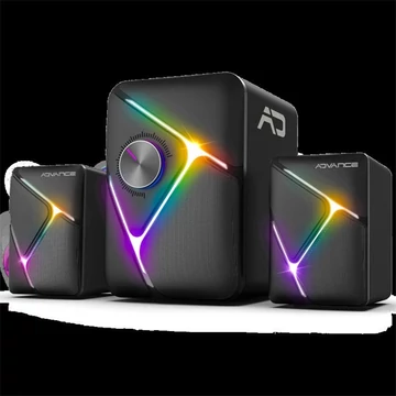 Advance Hangszóró - SOUNDPHONIC RGB 11W RMS BLUETOOTH (2.1, Bluetooth / 3,5mm Jack, RGB, fekete)