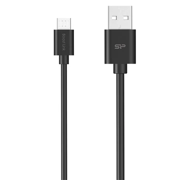 Silicon Power Kábel - USB to Micro-B (Fekete, 1m, QC 3.0 / QC 2.0, 480MB / s)