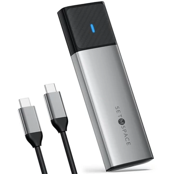 Orico Külső M.2 ház - STPWDM2-G2-GY (USB-A / C -> M.2 NVMe, Max.: 8TB, 10 Gbps)