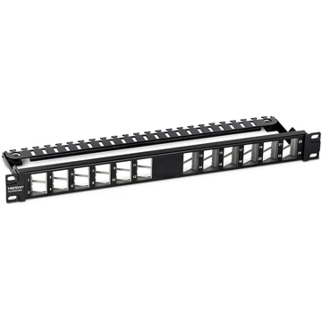 24-PORT BLANK ANGLED KEYSTONE SHIELDED 1U PATCH PANEL