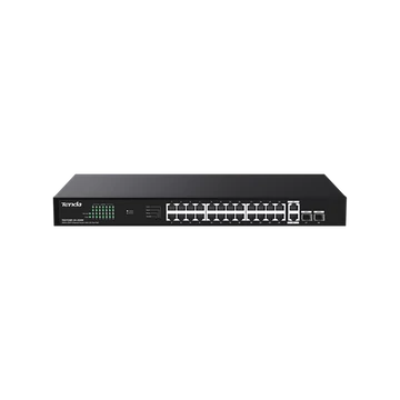 Tenda Switch PoE - TEG1128P-24-250W (24x1Gbps + 2x 1Gbps Uplink + 2x SFP;  24 af / at PoE+ port; 250W; rack-mount)