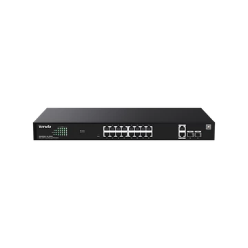Tenda Switch Menedzselhető PoE - TEG2220P-16-250W (16x1Gbps + 2x1Gbps Uplink + 2xSFP;  16af / at PoE+ port; 250W; rack)