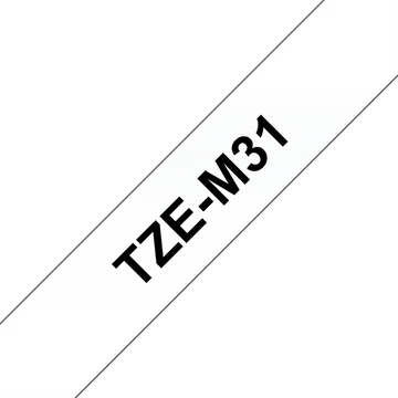 BROTHER szalag TZe-M31, Matt átlátszó alapon Fekete, Laminált, 12mm  0.47", 8 méter