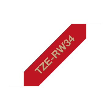 BROTHER Textil szalag TZe-RW34, Bordó alapon Arany, 12mm  0.47", 4 méter