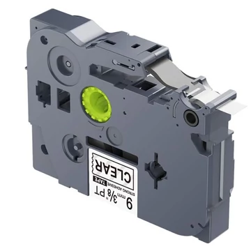 Utángyártott BROTHER TZeS121 szalagkazetta 9mm x 8m átlátszó alapon fekete White Box