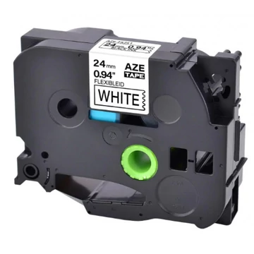 Utángyártott BROTHER TZeFX151 szalagkazetta 24 mm x 8 m flexi átlátszó alapon fekete nyomtatás White Box