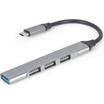 Gembird 4-portos USB-C - USB 3.0 hub szürke