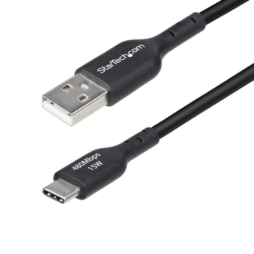 2M USB-A TO USB-C CABLE BLACK CORD USB 2.0 DATA TRANSFER