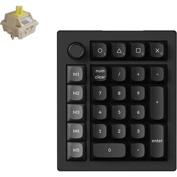 Keychron V0 Ultra 8K Bluetooth / vezeték nélküli Silk POM Banana mechanikus numerikus billentyűzet fekete