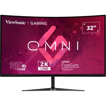 ViewSonic Monitor 31,5" - VX3218C-2K (VA, 16:9, 2K, 165Hz, 1ms, 250cd / m2, 2xHDMI, DP, VESA, SPK, ívelt, HDR10)