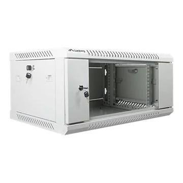 LANBERG WF01-6404-10S Lanberg 19 fali rack szekrény 4U 600x450mm szürke (üvegajtó)