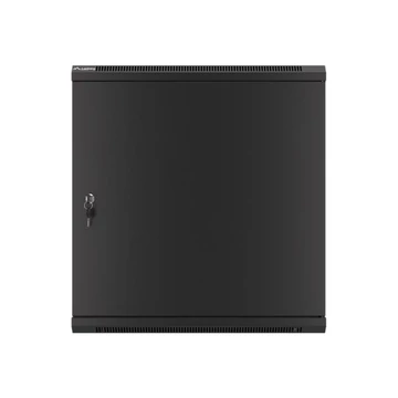 LANBERG Wall mount cabinet 19inch 12U 600x450 steel doors black flat pack