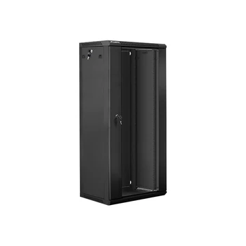 LANBERG WF01-6427-10B Lanberg 19 fali rack szekrény 27U 600x450mm fekete (üvegajtó)