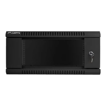 LANBERG WF01-6604-10B Lanberg 19 fali rack szekrény 4U 600x600mm fekete (üvegajtó)
