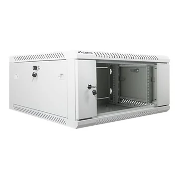 LANBERG WF01-6604-10S Lanberg 19 fali rack szekrény 4U 600x600mm szürke (üvegajtó)