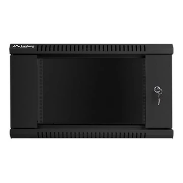 LANBERG WF01-6606-10B Lanberg 19 fali rack szekrény 6U 600x600mm fekete (üvegajtó)
