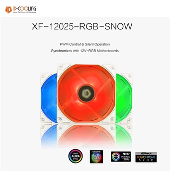 ID-Cooling Cooler 12cm - XF-12025-RGB-SNOW (18-35.2dB; max. 126.57 m3 / h, 4pin csatlakozó, PWM, LED)