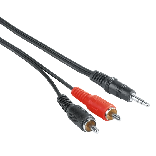 Hama Kábel - 205106 (3,5 mm jack, RCA dugó, 2m, fekete)