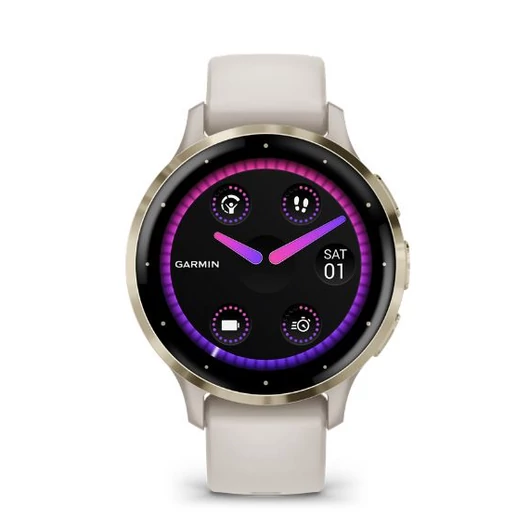 Garmin Venu 3S okosóra elefántcsont krémarany, szilikon szíjjal (010-02785-04)