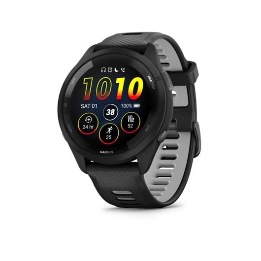 Garmin Forerunner 265 futóóra fekete-szürke szilikon szíjjal (010-02810-10)