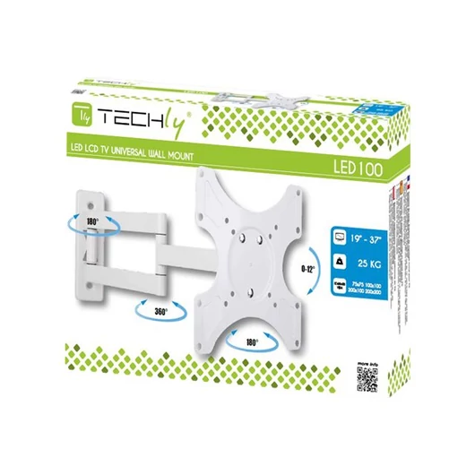 TECHLY 023820 Techly fali tartó TV LCD/LED/PDP dupla kar, 19-37 25 kg VESA, fehér