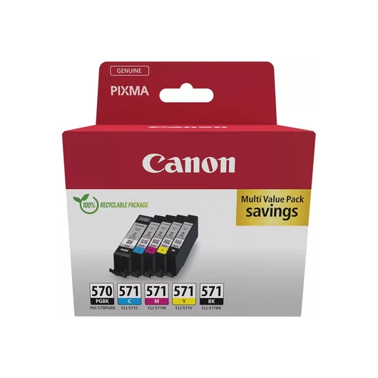 Canon PGI-570 PGBk (1x15 ml) + CLI-571 C/M/Y/Bk (4x7 ml) Tintapatron Multipack Canon