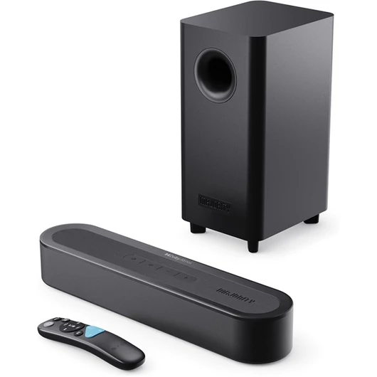 Majority Hangszóró Soundbar - Bowfell Axis 2.1 Atmos (200W, BT 5.0, HDMI ARC, AUX, USB, Optikai, Távírányító, Mélynyomó)