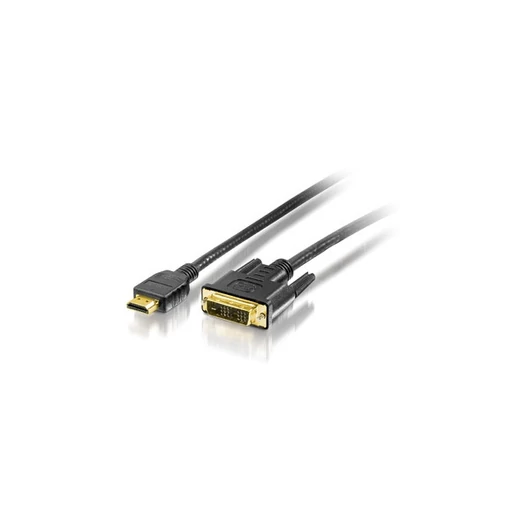 Equip Kábel - 119322 (HDMI-DVI(18 + 1) kábel, aranyozott, 2m)