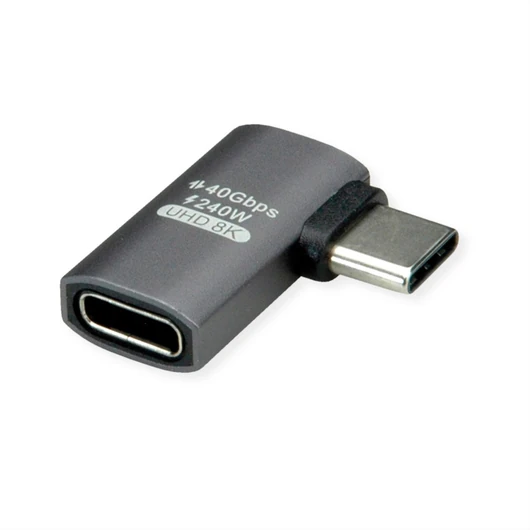 USB4 40G TYP C AD.ST/BU 90DEG FLACH ALU