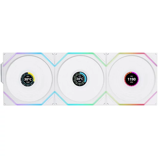 Ventilátor Lian Li UNI FAN TL-LCD Wireless ventilátor, 3db-os, 120mm, fehér