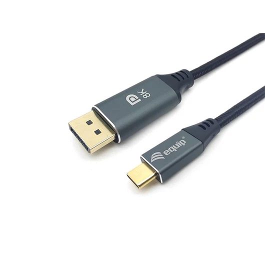 Equip Kábel - 133421 (USB-C to DisplayPort, apa / apa, 8K / 60Hz, aluminium burkolat, 1m)