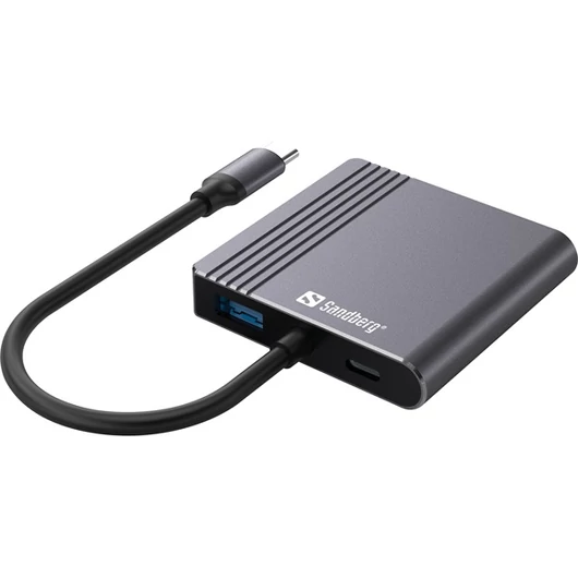 Sandberg Notebook Dokkoló - USB-C Dock 2xHDMI + USB + PD (Bemenet: USB-C; Kimenet: 2xHDMI + USB-A3.0 + USB-C)