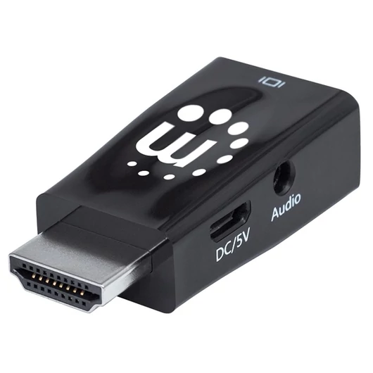 Manhattan Kábel átalakító - HDMI to VGA Micro Converter, Fekete