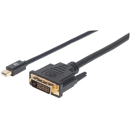 Manhattan Kábel - Mini DisplayPort 1.2a to DVI kábel (Mini DisplayPort 1.2a Male to DVI-D 24 + 1 Male, 1.8 m, Fekete)