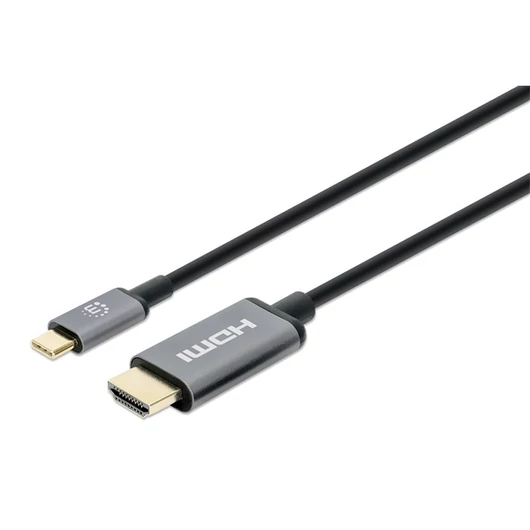 Manhattan Kábel - USB-C to HDMI aranyozott, 1m, Fekete