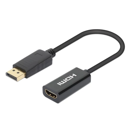 Manhattan Kábel átalakító - 4K@60Hz Active DisplayPort to HDMI Adapter, DisplayPort Male to HDMI Female