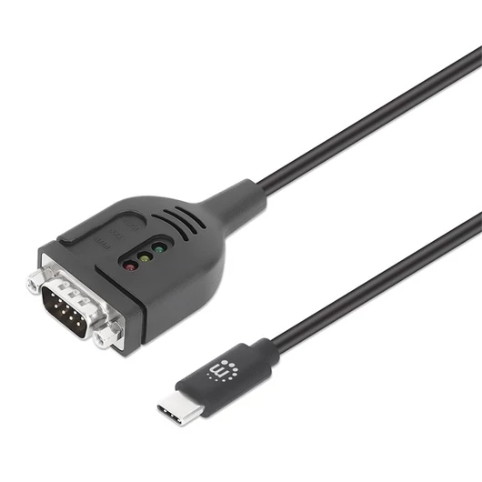 Manhattan Kábel átalakító - USB-C to Serial DB9 / RS232 Adapter Cable, 1m