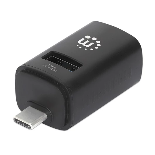 Manhattan USB HUB - 3db USB 3.0 / 2.0 Type-C Combo Mini Hub, Ultra-Compact Design, Fekete