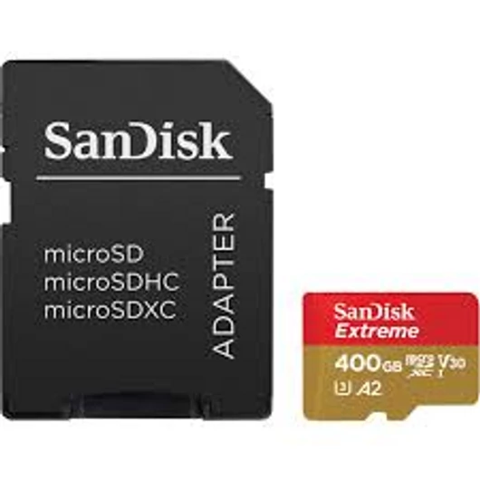 SANDISK MICROSD EXTREME KÁRTYA 400GB, 160MB/s, A2 C10 V30 UHS-I U3
