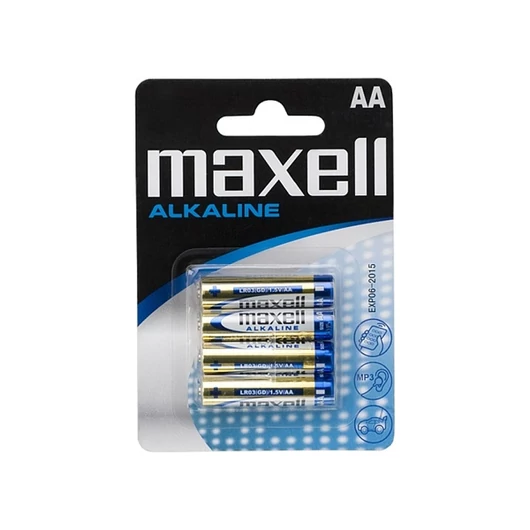 Maxell Elem - Alkáli elem,  4db AA (LR6), 1,5V (no mercury)