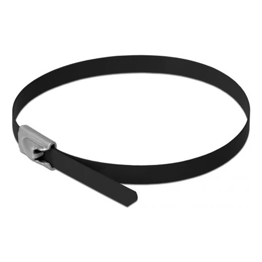DELOCK Rozsdamentes Acél Kábelkötegek (200x4,6mm) 10db fekete