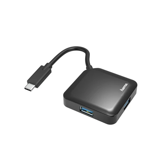 HAMA 200112, USB 3.2 TYPE-C HUB, 1:4 BUSPOW. 5Gbit / s, FEKETE