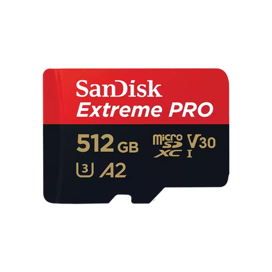 SANDISK 214507, MICROSD EXTREME PRO KÁRTYA 512GB, 200 / 140 MB / s, A2 C10 V30 UHS-I U3