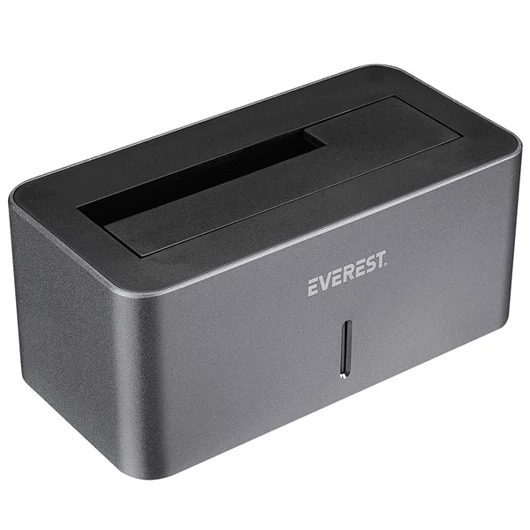 Everest HDD Dokkoló - HD3-530 (2,5" / 3,5" HDD USB-A 3.0, Max.: 8TB, szürke)