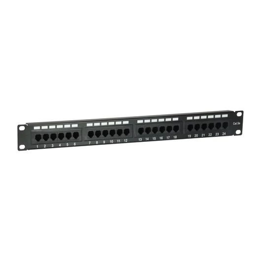 Equip Patch panel - 235325 (24 port, Cat5e, 1U, árnyékolatlan, fekete)