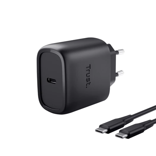 Trust Telefon töltő - Maxo (45W; USB-C; + 2m kábel; fekete)