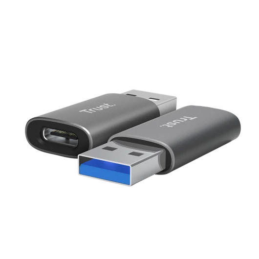 Trust Átalakító - Calyx (szürke, aluminium, USB-A apa / USB-C anya)