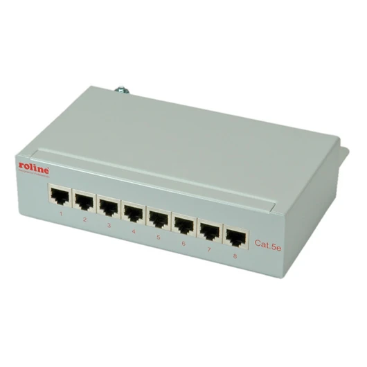 PATCHPANEL KAT5E/KL.D8 PORTS GESCHIRMT LICHTGRAU