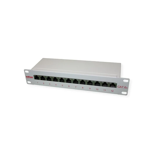 10-PATCHPANEL KAT.6A/KL.EA 12X PORTS GESCHIRMT
