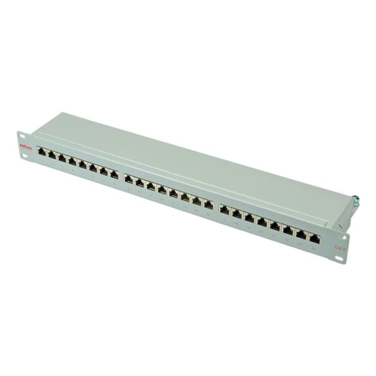 19PATCHPANEL KAT6/KL.E24 PORTS GESCHIRMT LICHTGRAU
